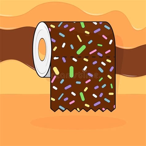 Sweet Toilet Paper Doughnut Glaze Isolated Object Design Template Tasty Poster Background