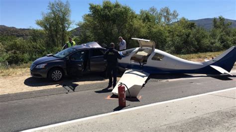 1 Dead 5 Injured After Small Plane Crashes Into Car On 15 Fwy In San