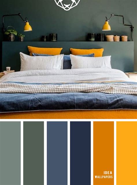25 Best Color Schemes For Your Bedroom Green Dark Blue Mustard