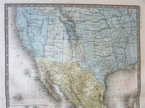 North America Western Az Id Ut Wy Territories Texas Ca 1875 Brue Large
