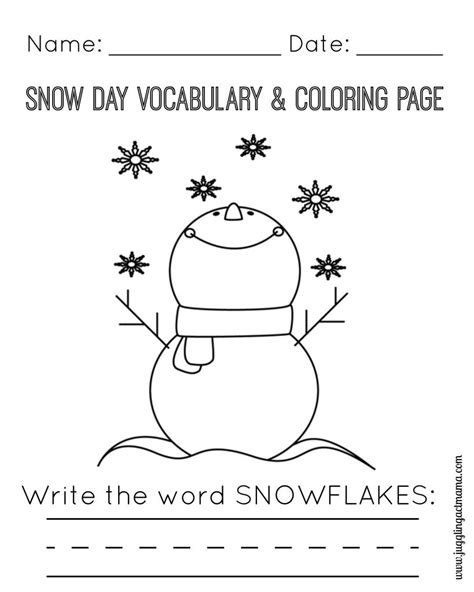 Snow Day Printables Printable Word Searches