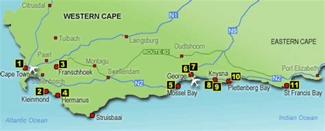 Map Of Western Cape And The Garden Route
