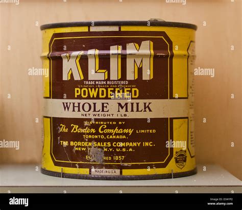 Vintage Klim Powdered Whole Milk Tin Can Circa 1940 Stock Photo