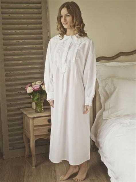 Pure Cotton Ladies Nightdress Victorian Nightgown Classic Cotton