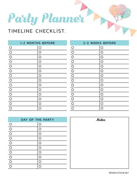 9 Free Party Planning Printables To Keep You Organized Simply Stacie