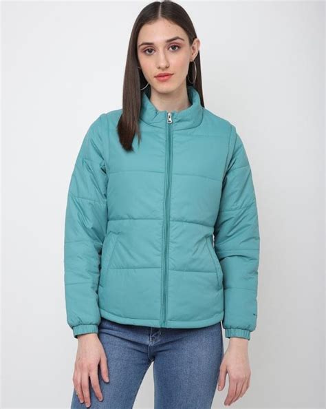Zip Front Quilted Jacket With Insert Pockets Jiomart