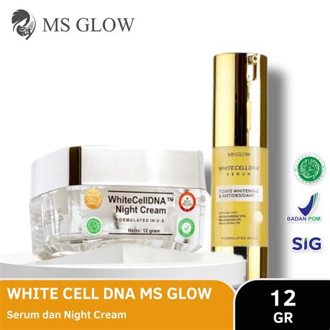 Jual Free T Ms Glow White Cell Dna Original Night Cream White Cell Dna Ms Glow Serum