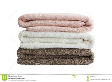 Bath Towels Isolated Stock Image Image Of Stack Toiletries 48641405