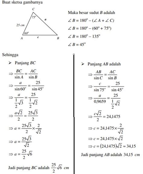 Contoh Soal Matematika Kelas Semester Tentang Trigonometri Soal