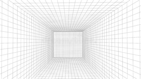 Vector Perspective Mesh Detailed Grid Lines On White Background