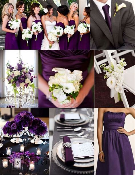 Here's a gorgeous purple wedding gallery for you to. Eggplant silver black wedding | Wedding | Pinterest | Wedding, Black and Silver