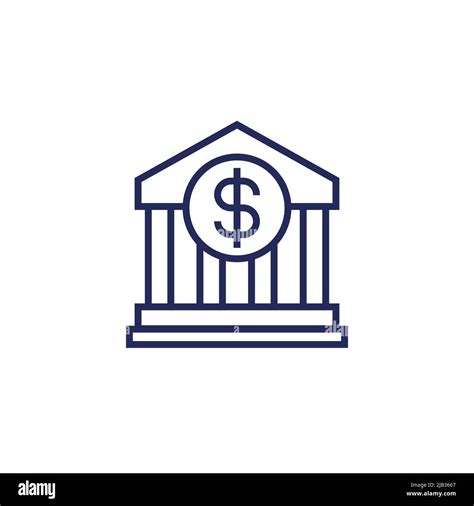 Bank Building Line Icon Vector Stock Vector Image And Art Alamy