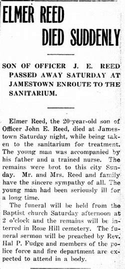 Elmer Reed 1894 1914 Find A Grave Memorial