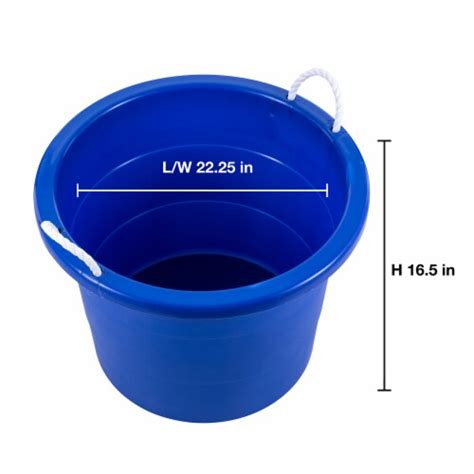 United Solutions 19 Gallon Large Plastic Utility Tub W Rope Handle