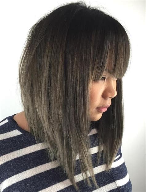 20 Modern Ways To Style A Long Bob With Bangs In 2020