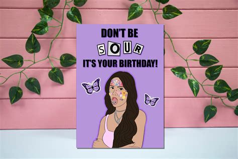Happy Birthday Card Olivia Rodrigo Funny Birthday Day Card Etsy