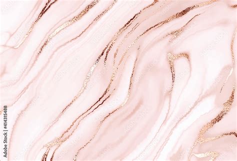 Elegant Marble Abstract Design Painting Background With Rose Gold