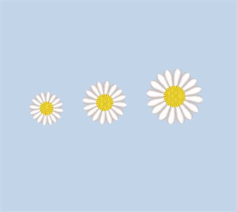 Mini Daisy Flower Machine Embroidery Design 3 Sizes Instant Etsy In