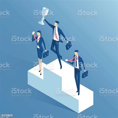 Business People And Pedestal Stock Illustration Download Image Now