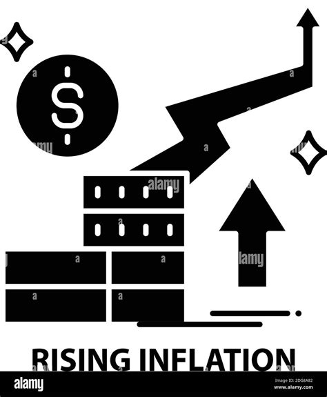 Rising Inflation Icon Black Vector Sign With Editable Strokes Concept