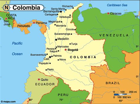 Map Of Columbia Maps Pinterest Columbia South America Columbia