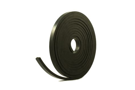 10mm Thick x 5.0m Long - Solid Black Commercial Rubber Strips - Rubber Stuff