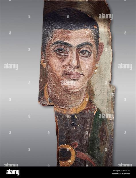 Egyptian Roman Mummy Portrait Or Fayum Mummy Portrait Painted Panel Of A Man Roman Period 1st