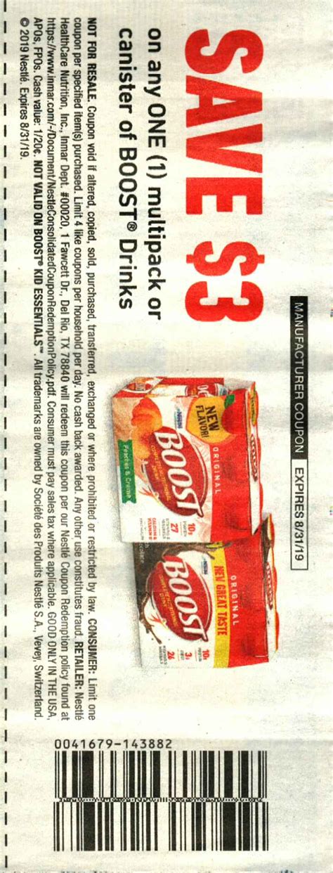 15 Coupons 31 Multipack Or Canister Boost Drinks 8312019