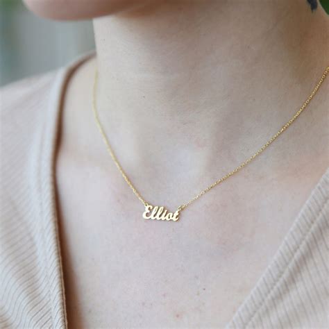 K Solid Gold Name Necklace Customized Necklace Personalized Etsy Australia