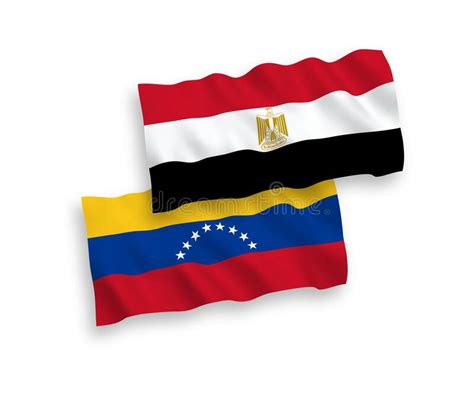 Banderas De Venezuela Y De Siria En Un Fondo Blanco Ilustración Del