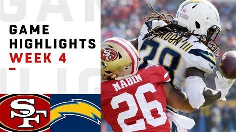From the wild card matchups to the super bowl champion, here's an early look at next season. 49ers vs. Chargers Week 4 Highlights | NFL 2018 - YouTube