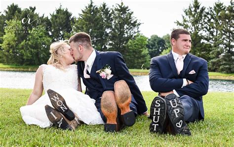 Couple Incorporates Their Third Wheel Into Hilarious Wedding Photos