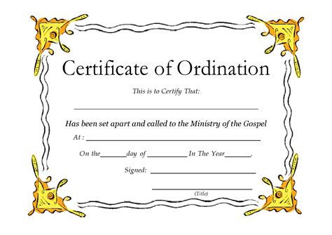 Printable Ordination Certificate Web Editable Ordination Certificate