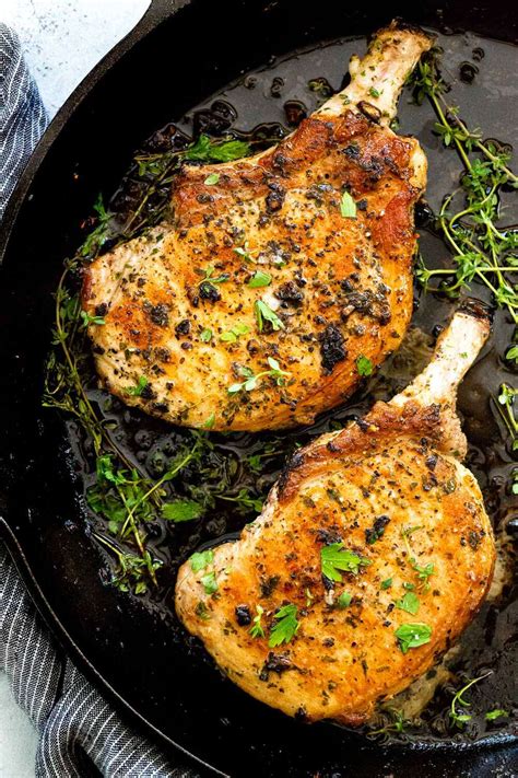 When butter has started to brown add chops and cook for 1 to 2 minutes on each side or until the chops have reached an internal temperature of 145 degrees f. Recipe Center Cut Pork Loin Chops : Pork chop skillet meal ...
