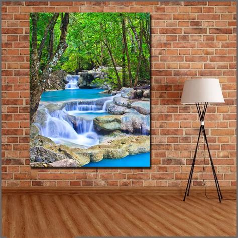 Large Size Printing Oil Painting Waterfalls Nature Landscape Wall Art