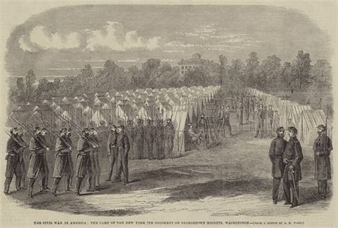 The Civil War In America The Camp Of The New York 7th Stock Image
