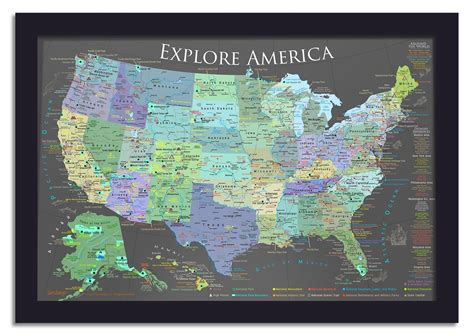 Usa National Parks Map With Push Pins Slate Edition National Parks