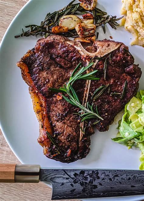 T Bone Steak With Smashed Garlic And Rosemary Butter Recipe