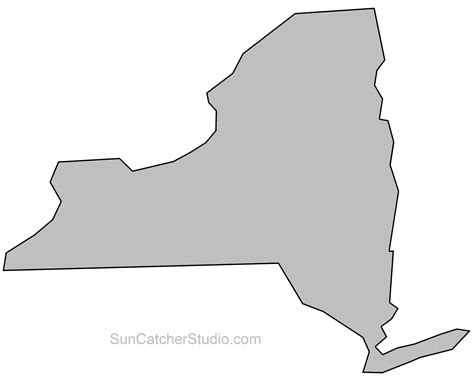 New York State Map Outline Printable