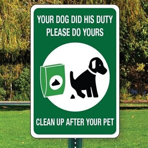 Clean Up After Your Pet Sign 12 X 18 Aluminum