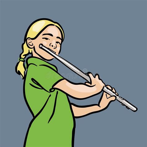 Cartoon Girl Playing Flute Stock Illustrations 391 Cartoon Girl