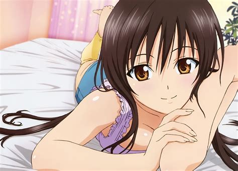 wallpaper id 1758870 anime 1080p yellow eyes bed long hair girl brown hair to love ru