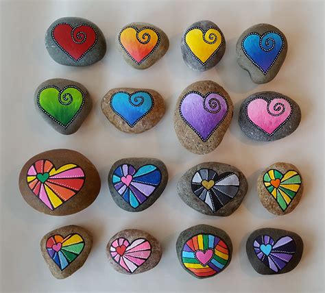 Stone Art Painting Heart Painting Pebble Painting Painting Crafts