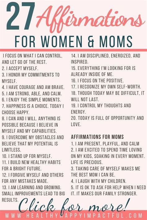 Inspirational Morning Affirmations For Women Moms Positive