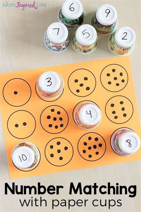 Counting And Number Matching With Paper Cups Math Activities