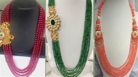Latest Indian Beads Jewellery Designs Side Pendant Chandraharam