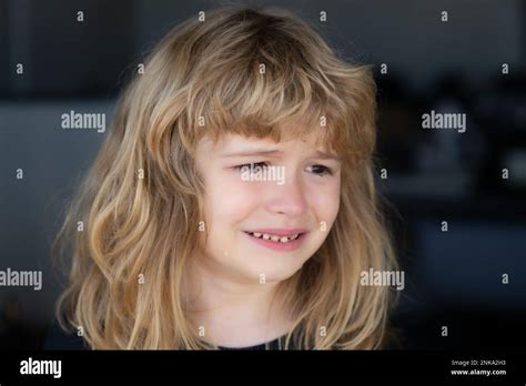 Portrait Of Crying Kid Upset Sad Child Cry Kid Emotions Small Child