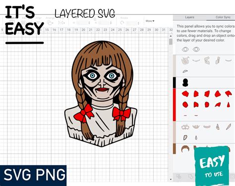 Annabelle Svg Cricut Svg Clipart Layered Svg Files For Etsy