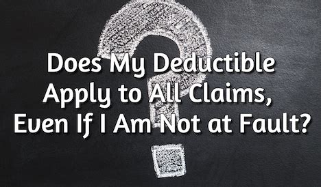 I have 1000 deductible on my insurance and they say its mandatory i pay that even the accident was not my fault? Does My Deductible Apply to All Claims, Even If I Am Not ...