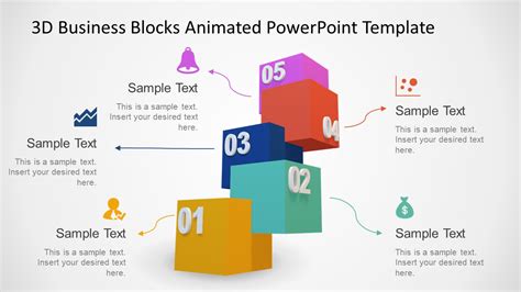 5 Steps 3d Model Cubes Powerpoint Diagram Slidemodel